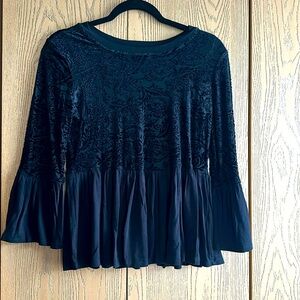Black Sheer Velvet Top